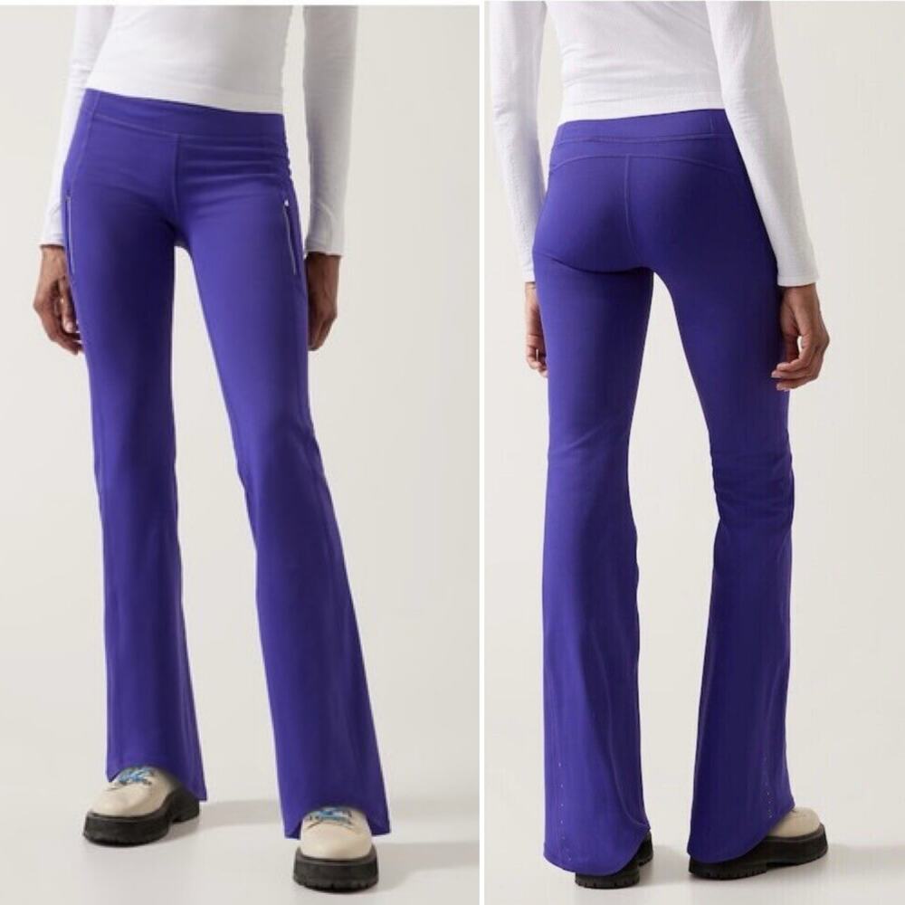 ATHETA Rainier Bootcut Pant Noble Blue S Fleece Lined Athletic Pants EUC